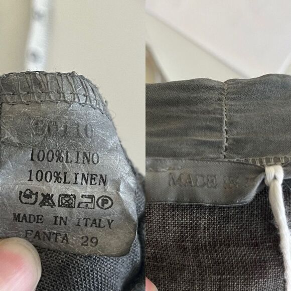 Italy Linen Women Size OS Gray Roll Sleeves Embroidered Cardigan NEW Long Line - Picture 5 of 15